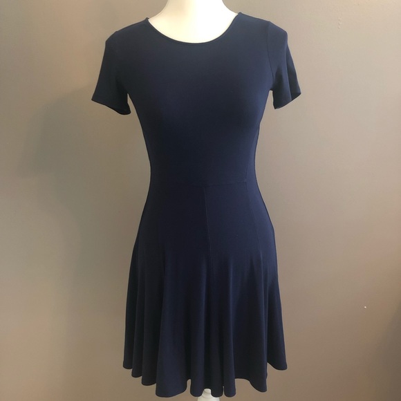 Theory Albita B Ribbed Navy Blue Dress - Picture 3 of 8